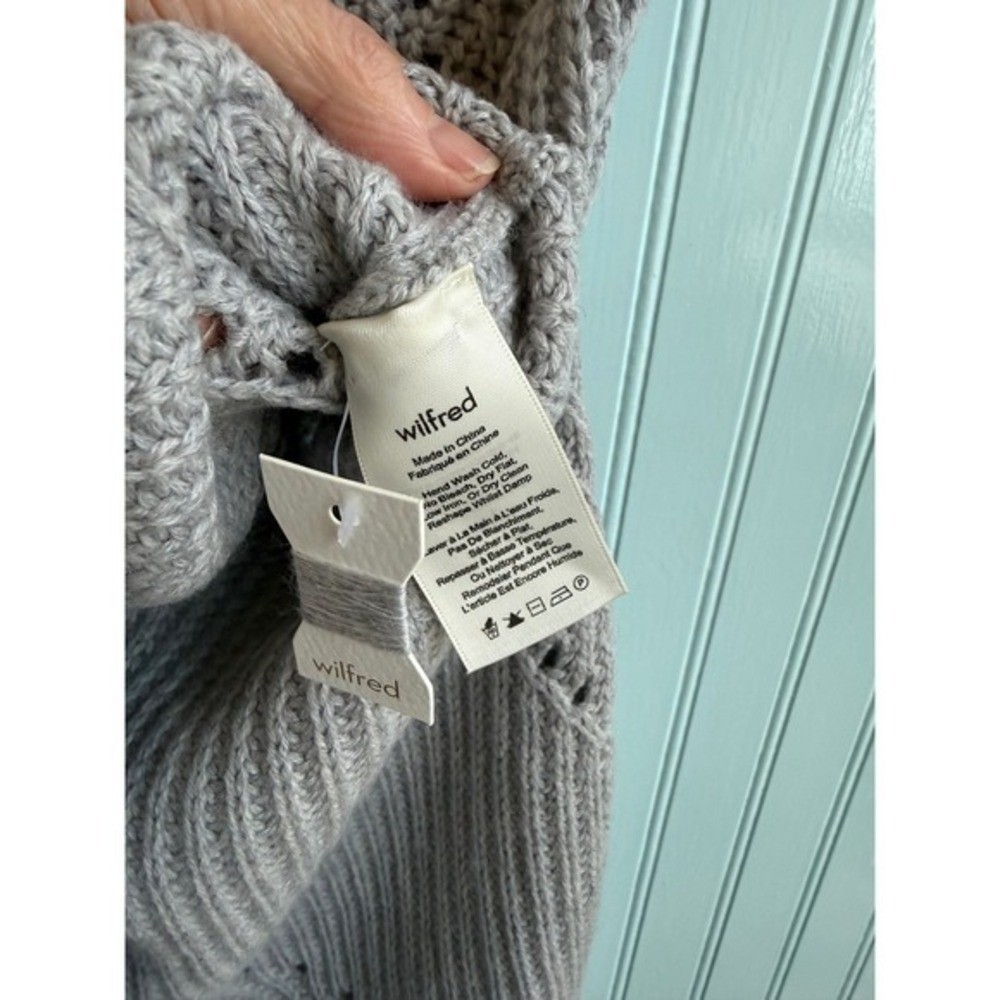 Wilfred Aritzia Grey 100% Wool Sleeveless Cowl Neck Knit Sweater XS Minimalist