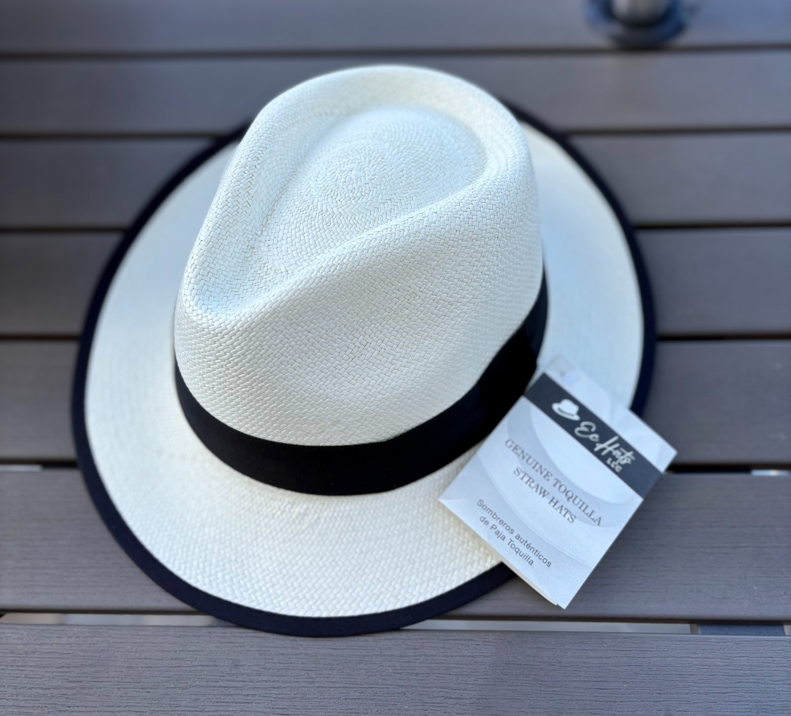 Genuine Panama Hat, 100% Toquilla Straw, Handwovwn in Ecuador, C-Crown/TeardropW