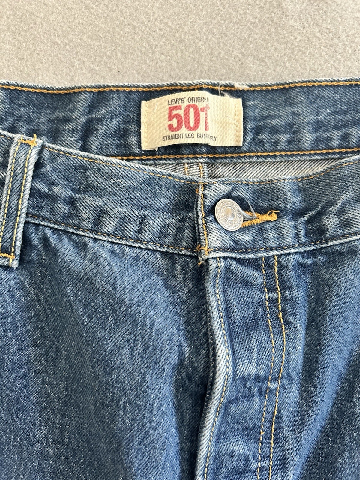 Levi’s 501 Original Fit Button Fly Jeans Men’s 38×30 Blue Straight Leg Cotton Me