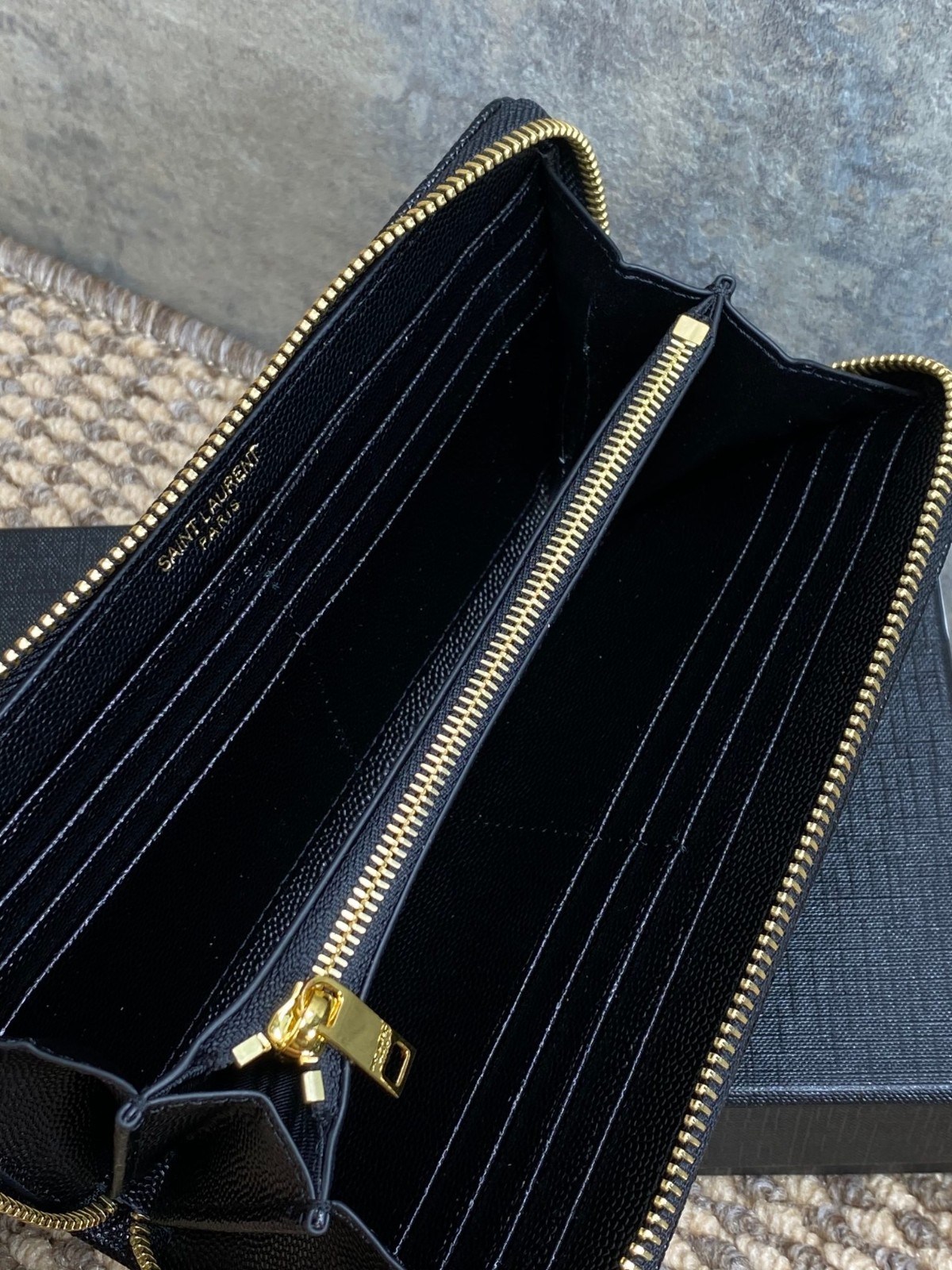 Saint Laurent Cassandre Matelassé Zip Around Long Wallet | 19cm × 9.5cm × 2.5cm