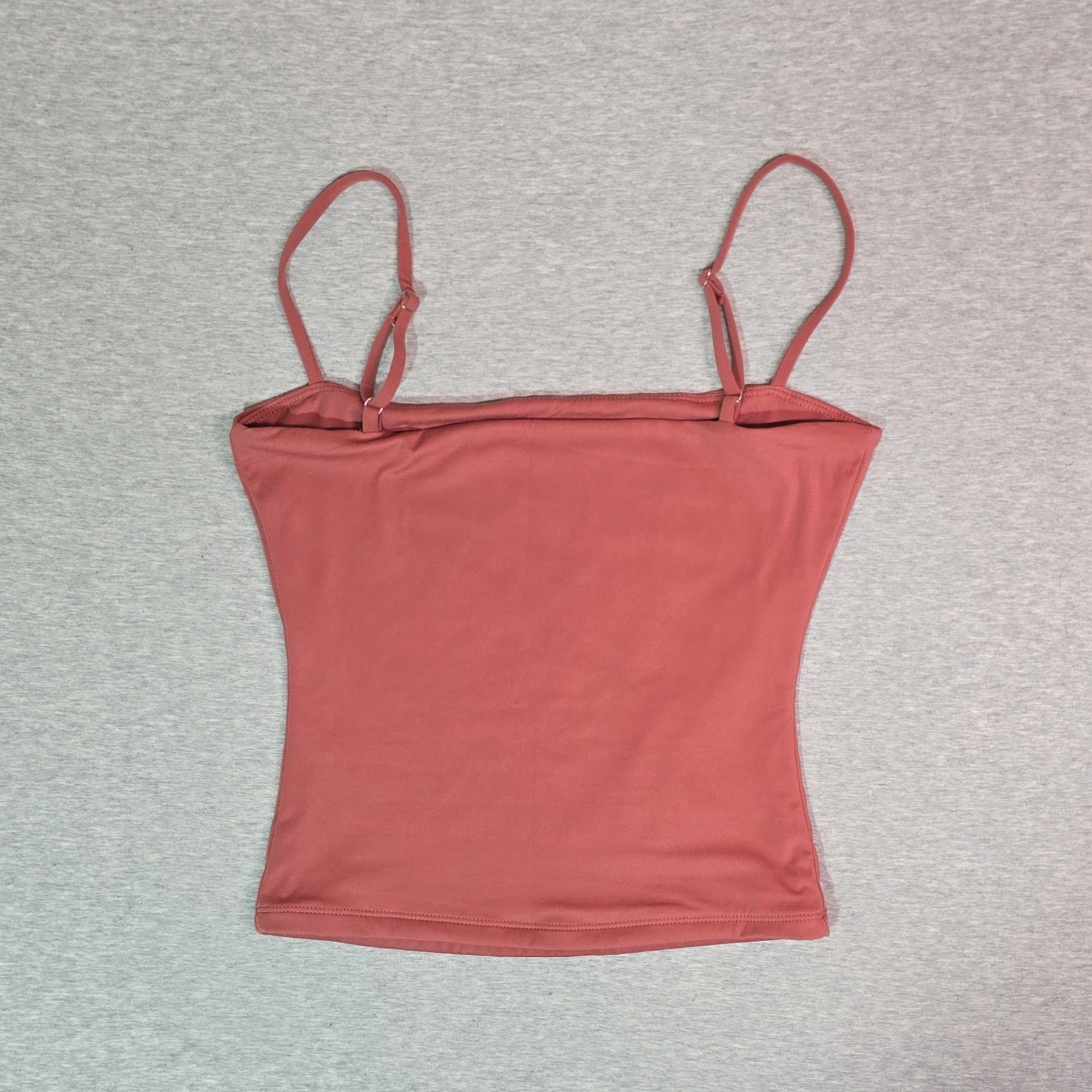 Qinsen Double Lined Women’s Soft Basic Tank w Adjustable Straps – XS Terracotta