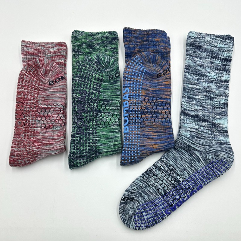 4 pairs BOMBAS Women’s Honeycomb Gripper Calf Socks Dance Size L 4 Colors Mix