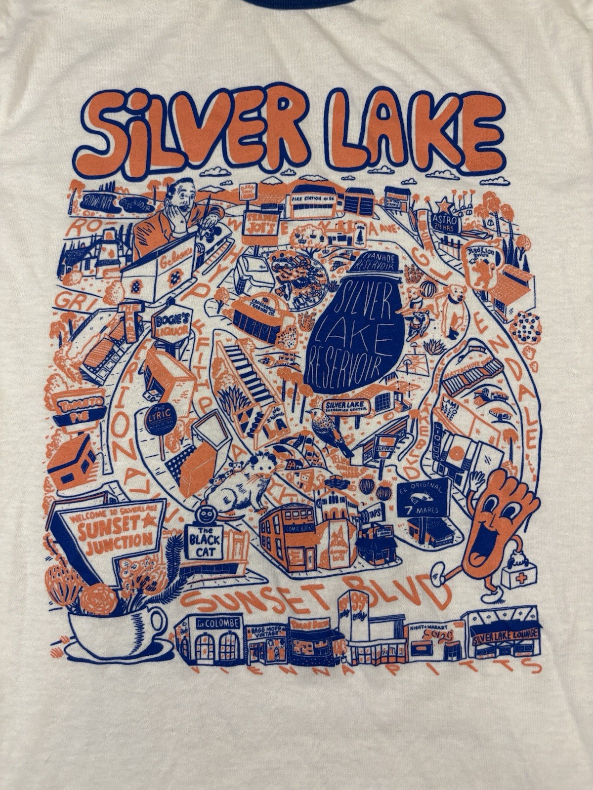 Silver Lake Ringer T Shirt Size S