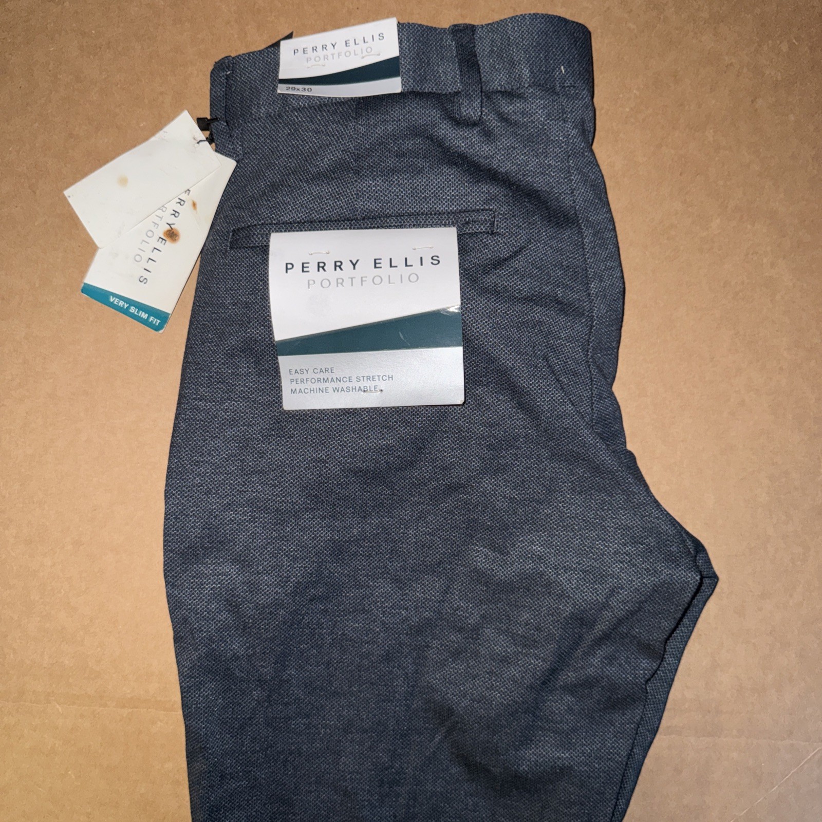 NWT Perry Ellis Portfolio Pants 29/30 dark sapphire MSRP $85 slim fit