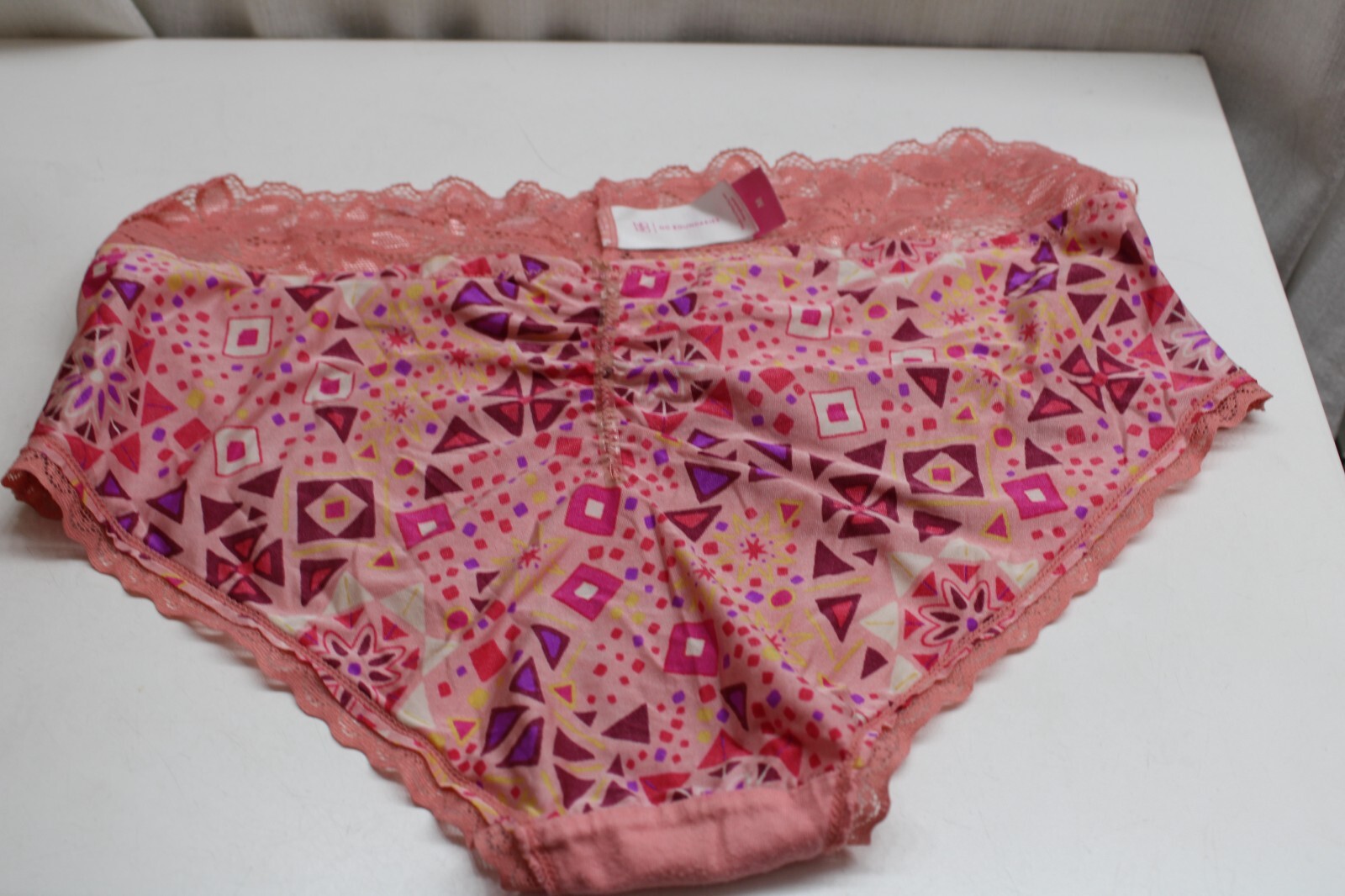 Nylon/Span ROSE Coral Pink Blue Purple Floral Lace Sheer sissy bikini panties M