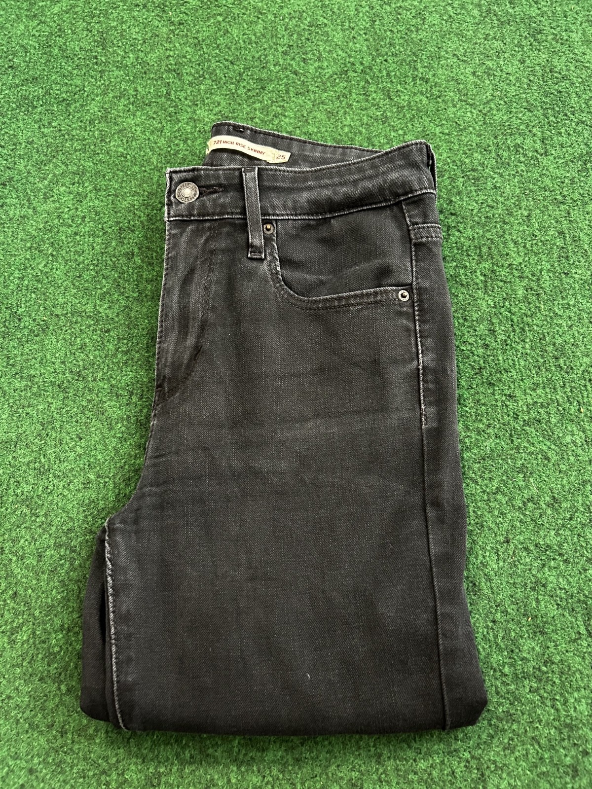 Levi’s Womens Jeans Skinny Fit Dark Grey Mid Waist Denim