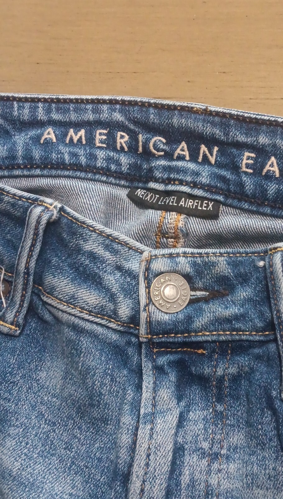 American Eagle AirFlex Jeans Mens 30×32 Distressed Ripped Blue Denim Stretch