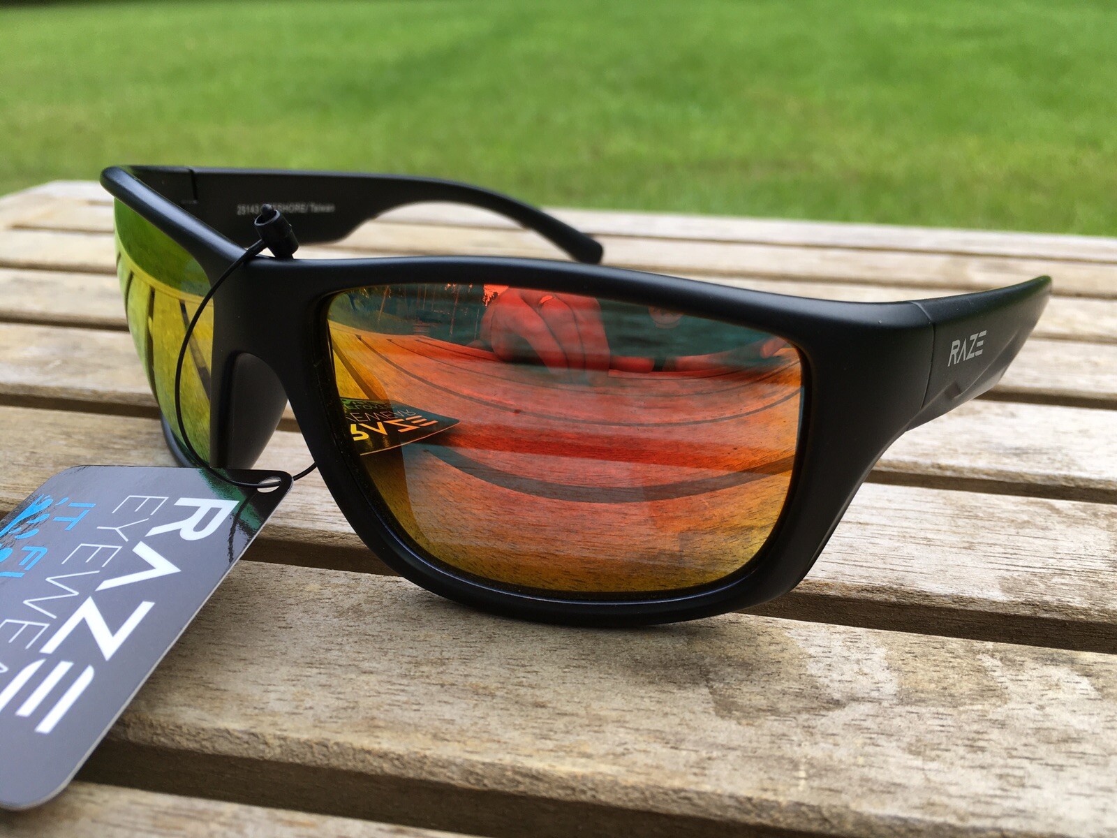 RAZE Eyewear Sunglasses Offshore floating polarized fishing black mirrored A1