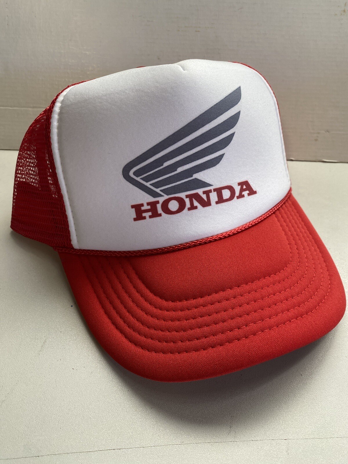 Vintage Honda Motorcycle Hat Trucker Hat snapback Unworn Red adjustable cap