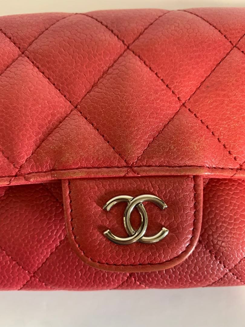 Chanel Pink Matelass Caviar Skin CHANEL Long Wallet