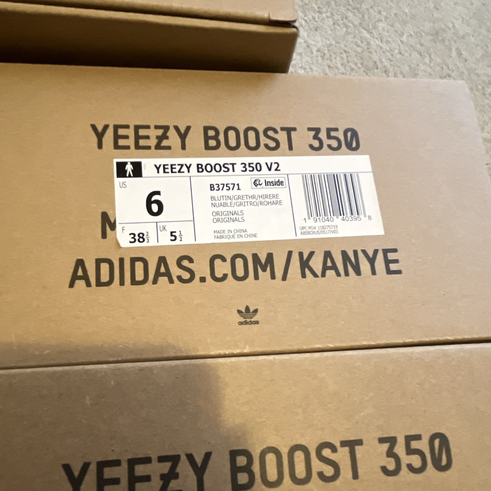 EMPTY BOXS adidas Yeezy Boost 350 V2 Zebra White/Core Black/Red 2017 EMPTY BOXS