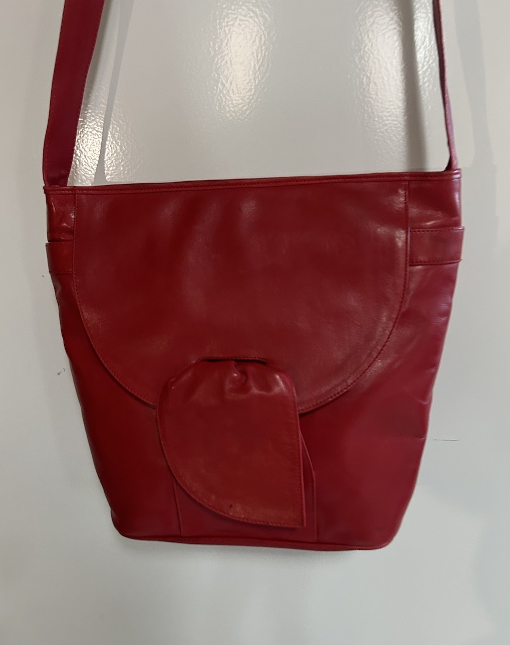 Women Louise Fontaine Purse Leather Cross Body Handbag Small Brown Bag Vintage
