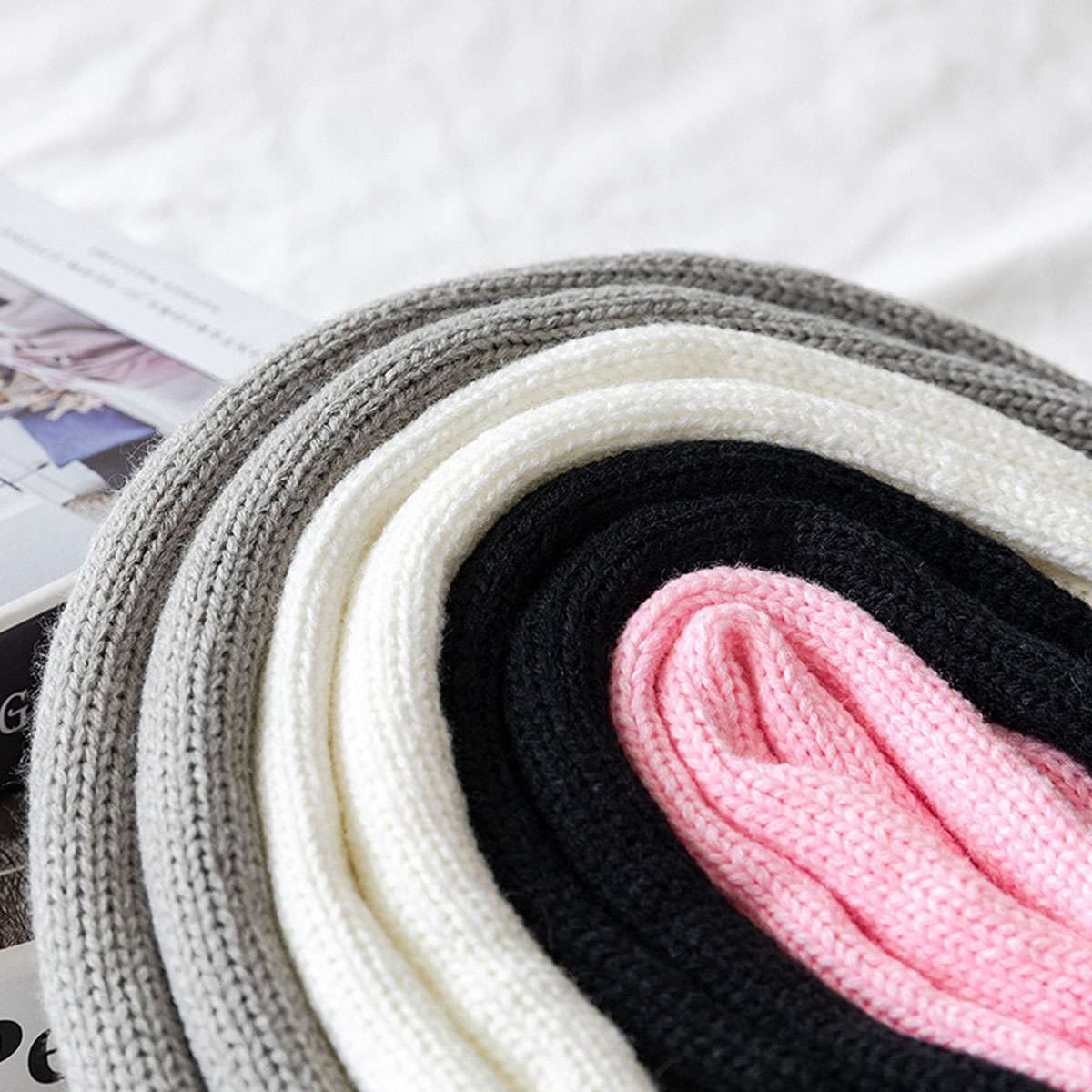 Long Socks Warm Over Knee High Wool Knitted Thick Stockings Thigh Winter Women