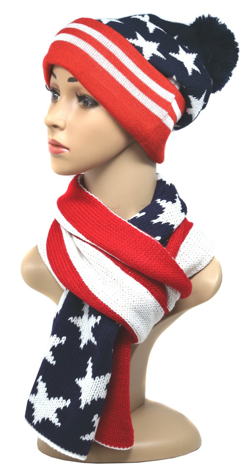 American USA Flag Patriotic Collection Baseball Cap Bucket Hat Scarf Gloves