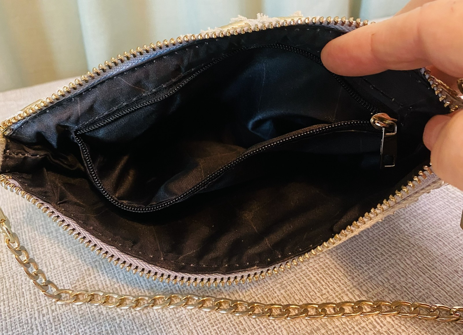 Super Cute Studded Clutch Purse – Denim with Bling!
