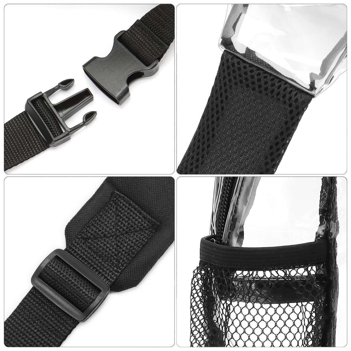 Clear PVC Sling Bag Transparent Stadium Shoulder Crossbody Chest Pack Adjustable