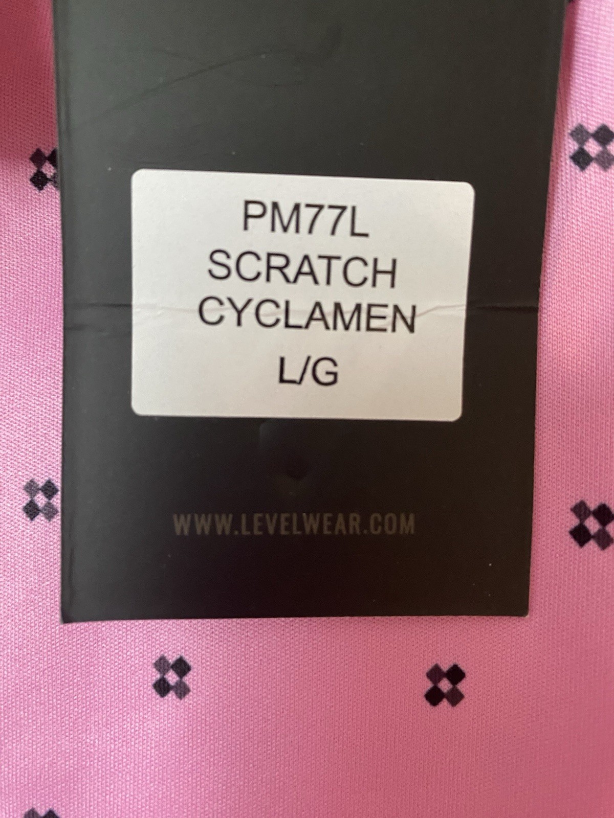 LevelWear Mens Short Sleeve Scratch Golf Polo Shirt Size L Pink Black NWT