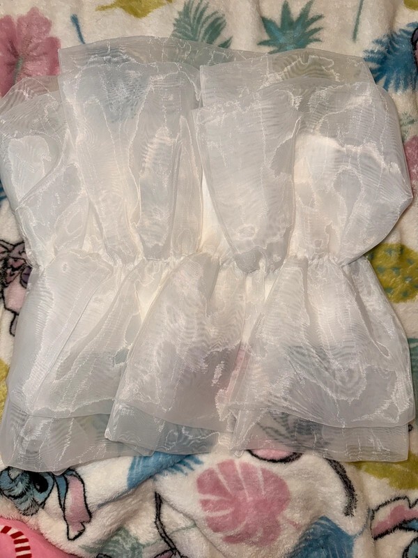 Zara White Organza Strapless Bandeau Boob Tube Crop Top Size: M Ref 0858/806/250