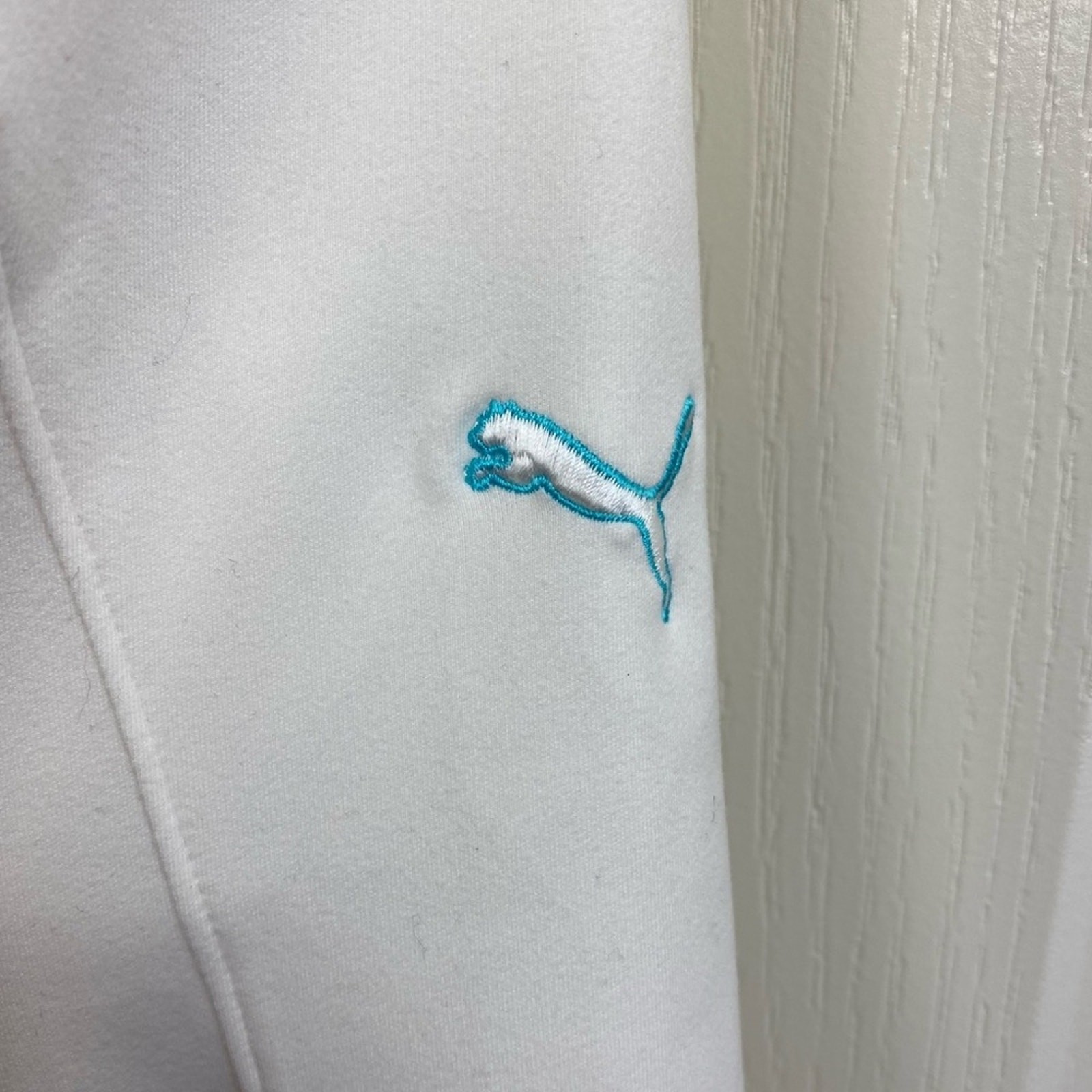 Puma Cobra Golf Dry Cell Full Zip Jacket Size Medium White Aqua Trim