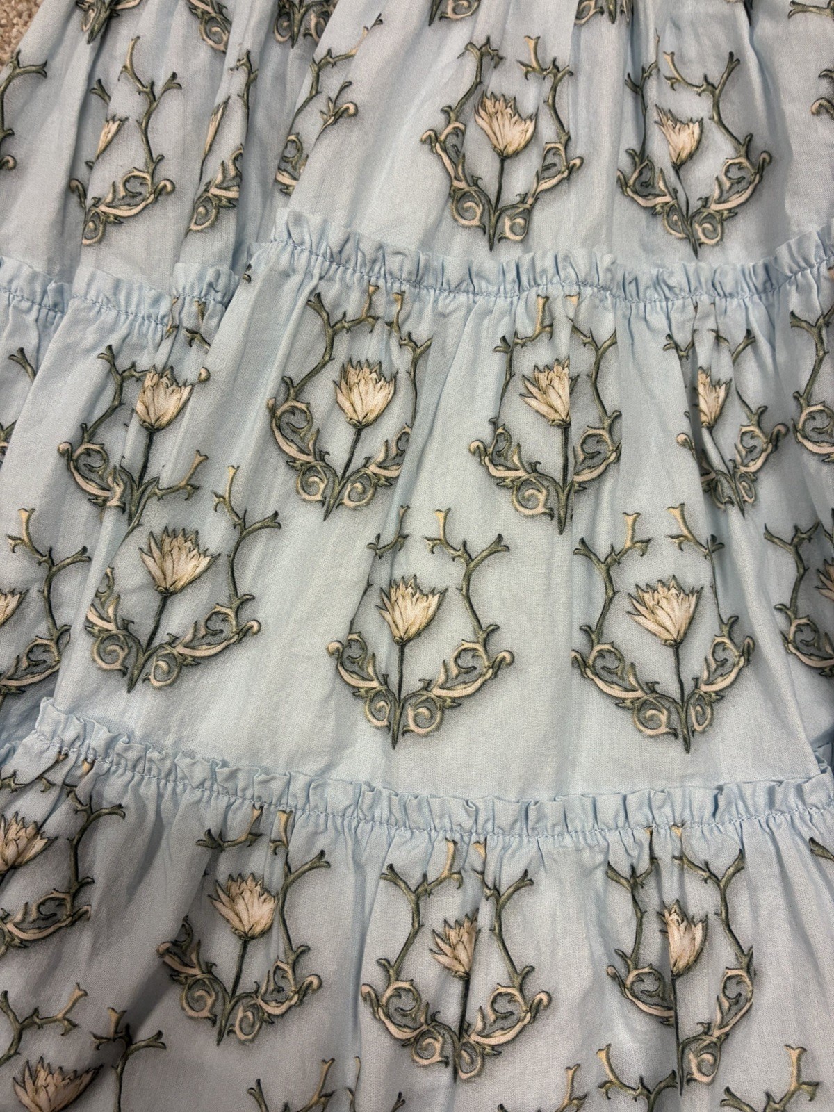 Agua by Agua Bendita Lima Laguna Mini Dress Blue Floral W Humingbirds SZ XS
