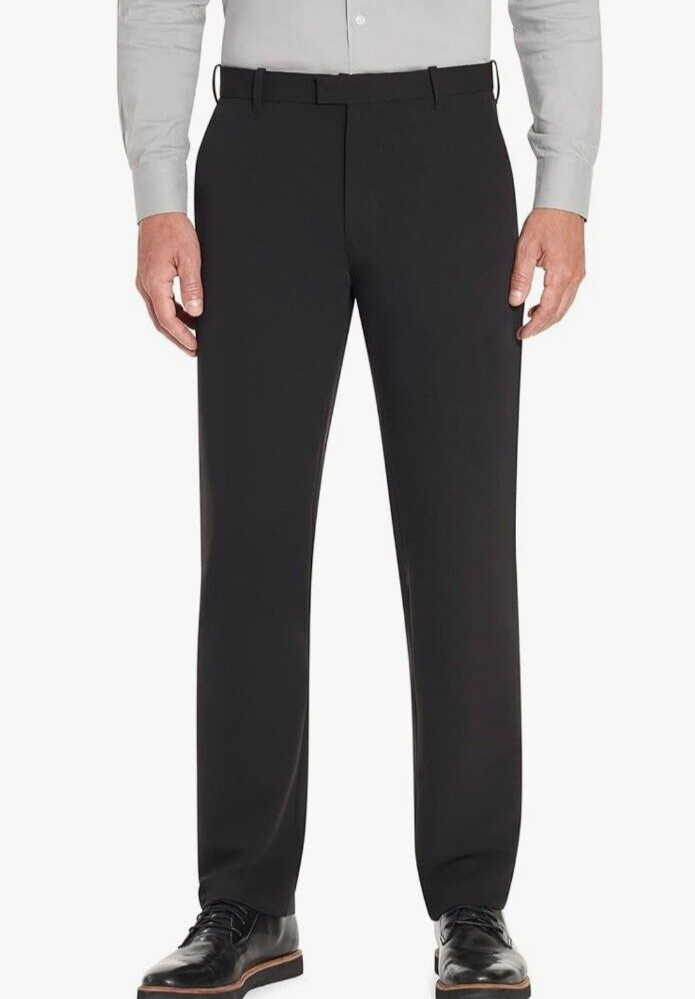 NWT Van Heusen Men’s Flex Straight Leg Black Pants Waist 30 32 34 36 38 40