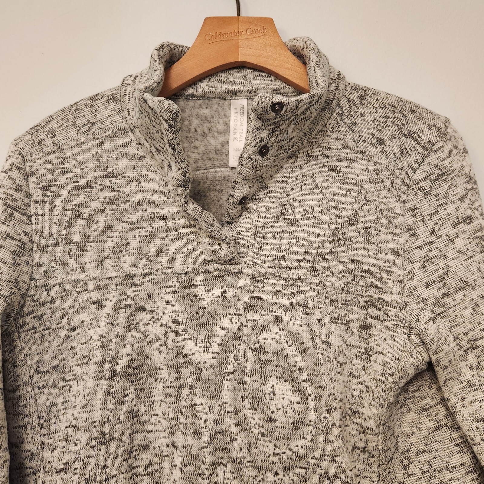 Kyodan Sweater Freedom Trail Pullover 1/2 Zip Gray Pockets Outdoors Womens Med