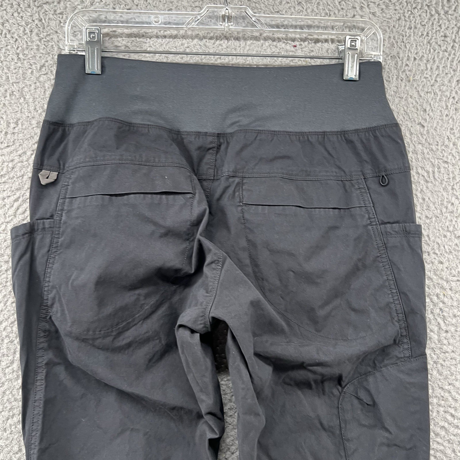 Prana Koen Pants Womens Medium Black Regular Fit Nylon Stretch Hiking Sweatpants