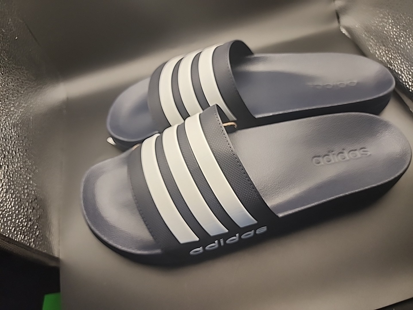 adidas Adilette Men’s Shower Slip On Slides GZ5920 Navy White