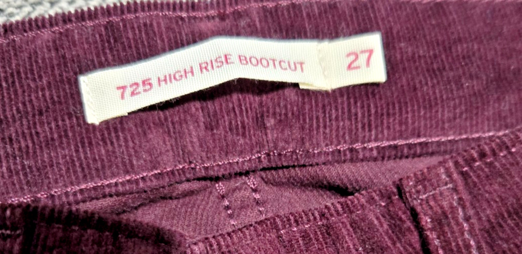 Levi’s – 725 High Rise Corduroy Jeans Women’s 27×27 Burgundy Stretch