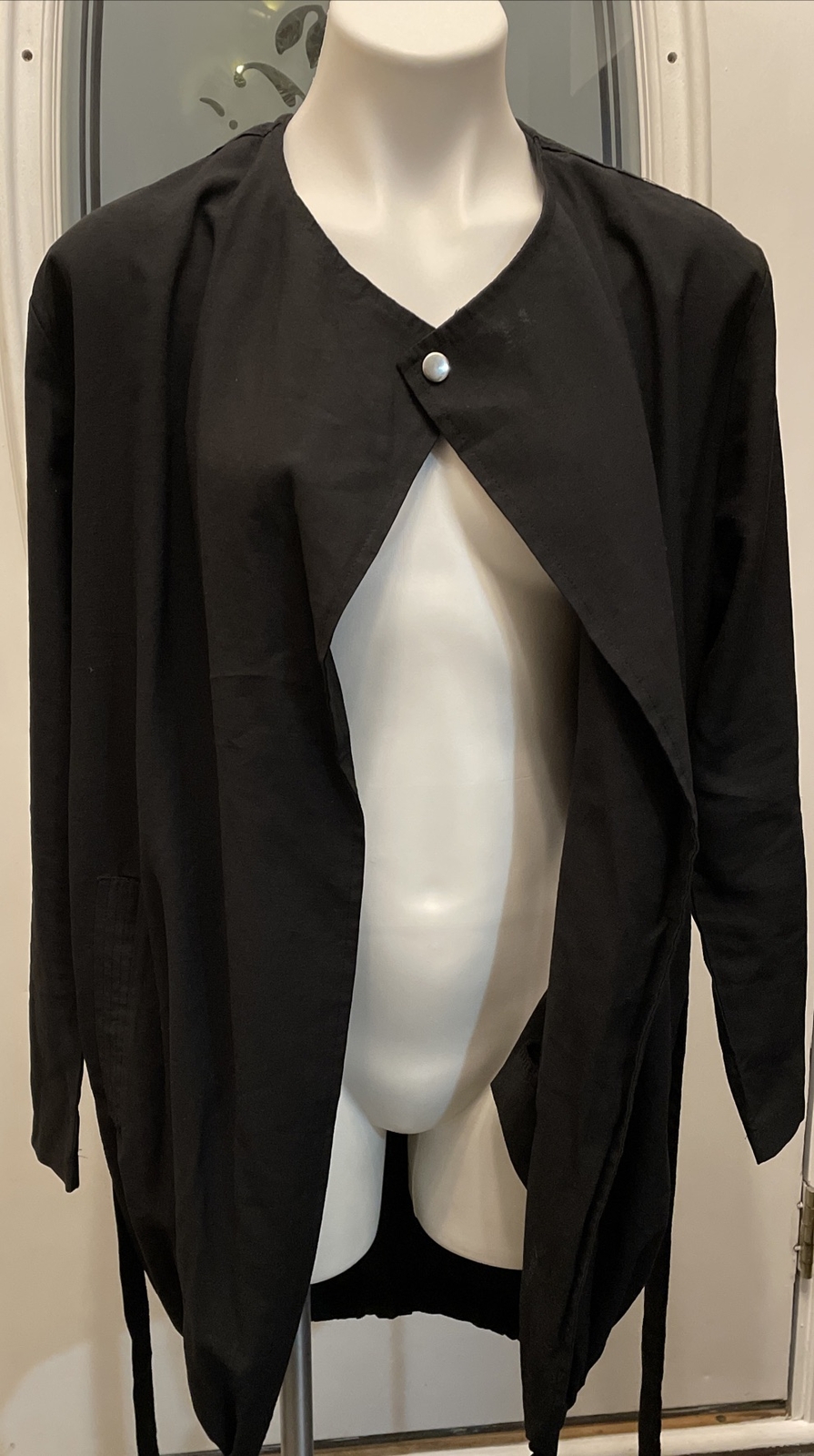NWT ReVamped Open Jacket Shrug Tie Belt and Drawstring Bottom. Slash Pockets XS