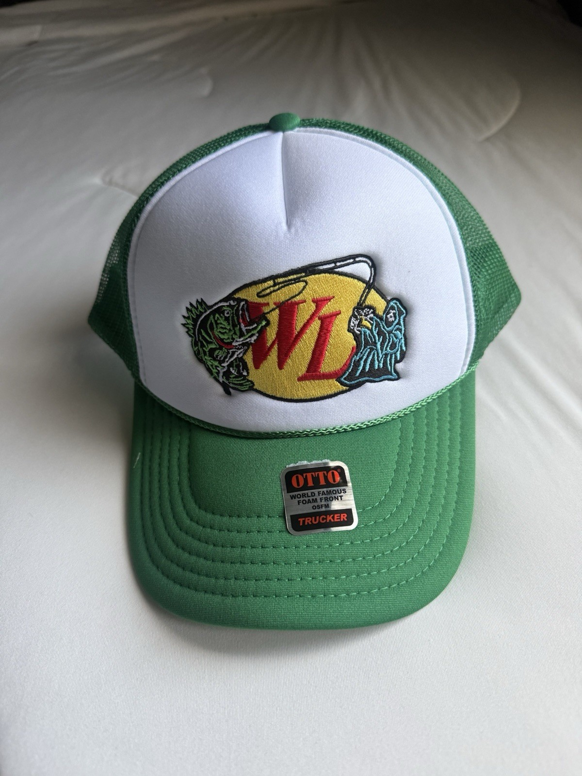 Warren Lotas Reelin’ Reaper Foam Trucker Hat Kelly Green OS New