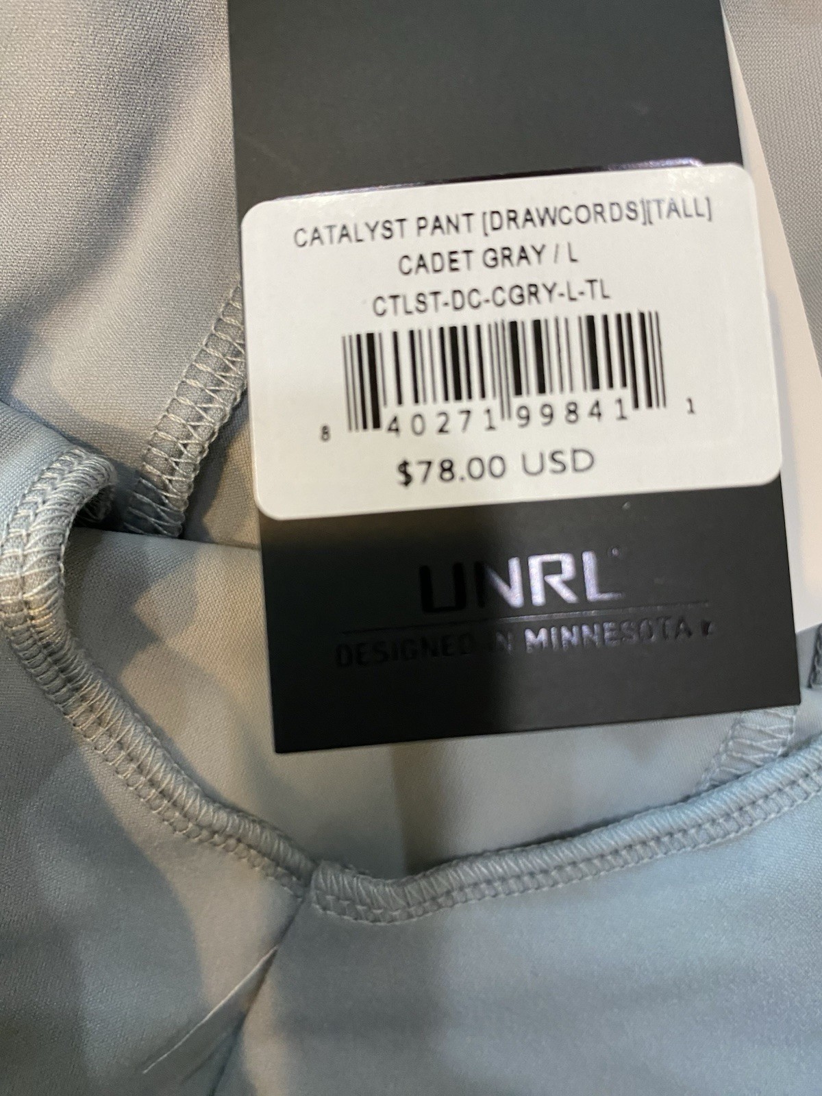 NWT UNRL Catalyst Pant- Size LT. Cadet Gray