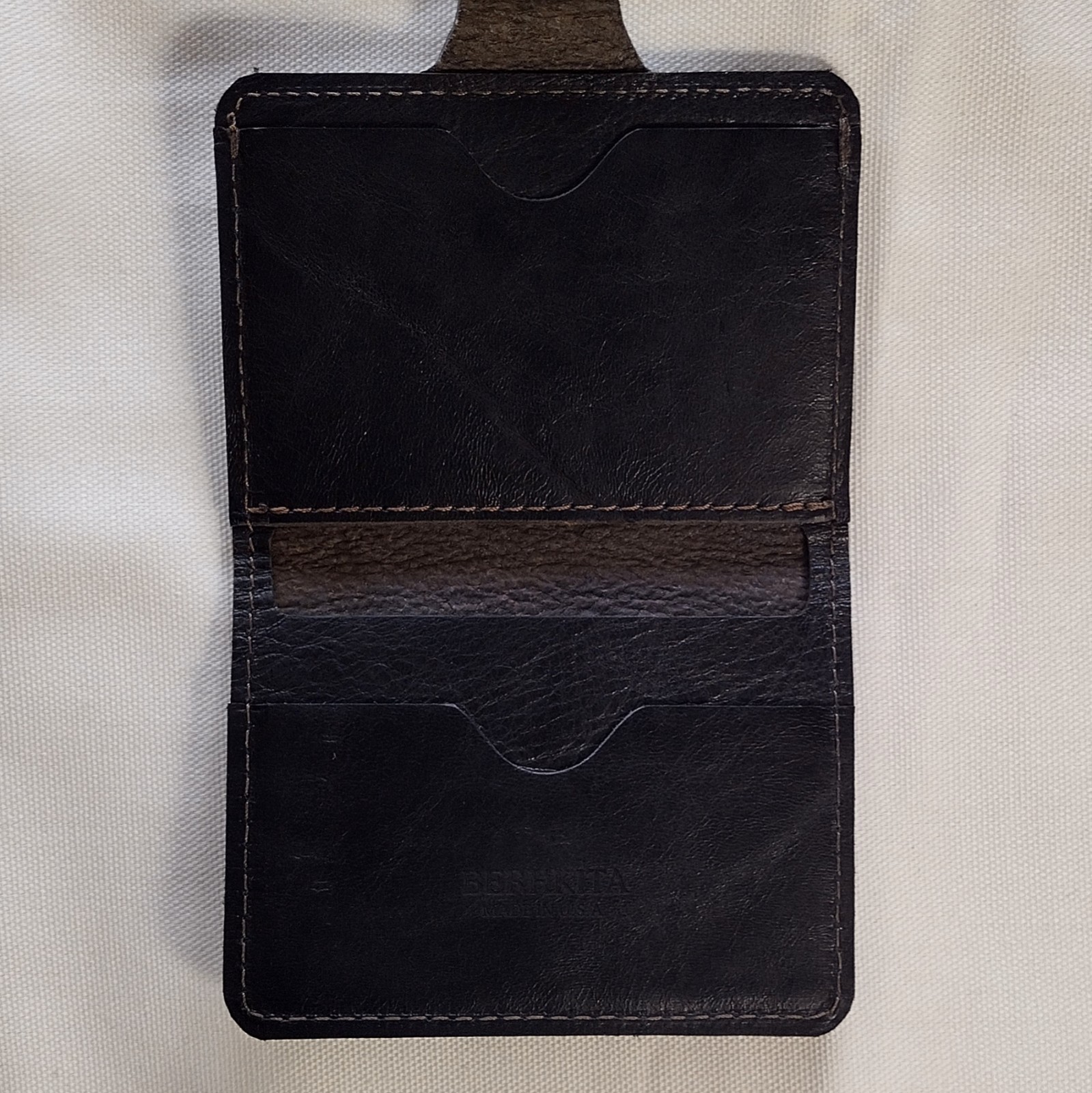 handmade real leather card holder snap button wallet black horween horsehide