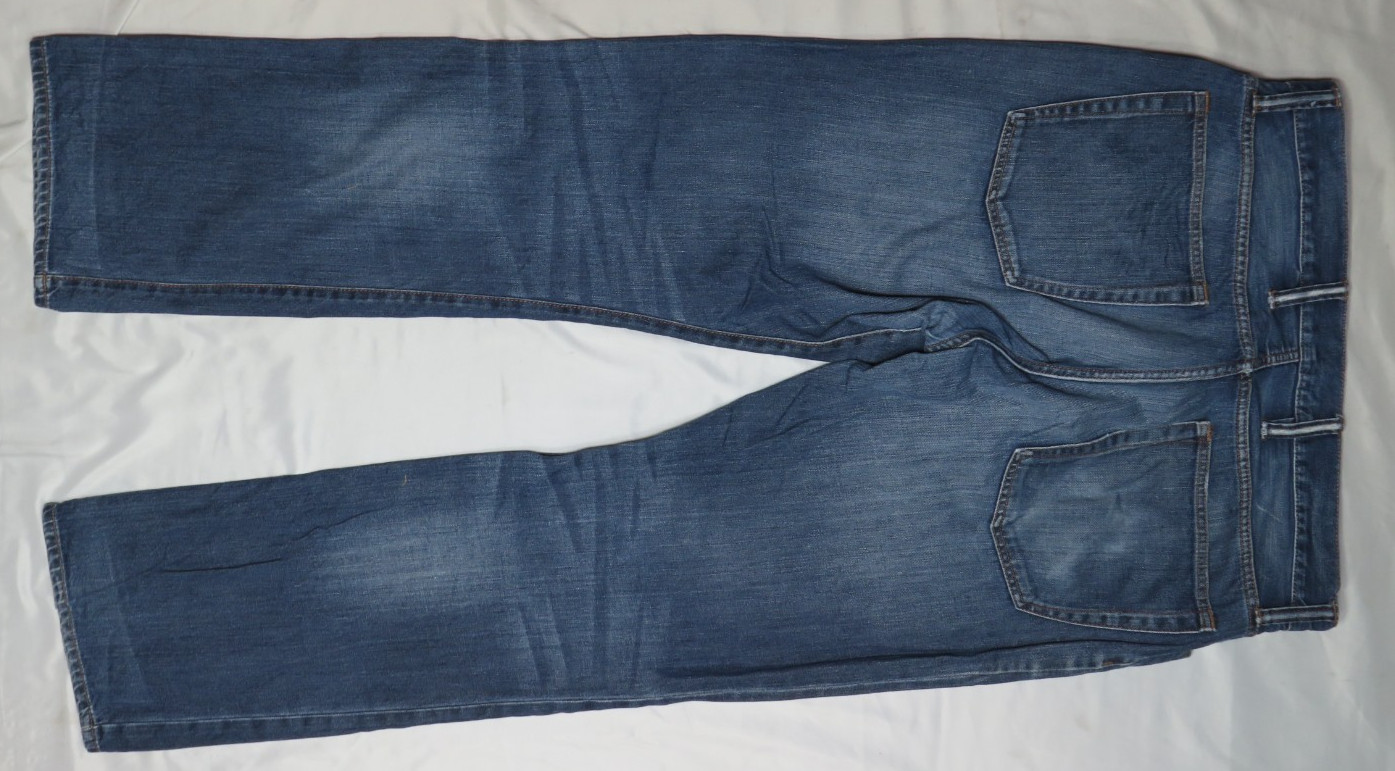 GAP MEN 36×34 BLUE JEANS STANDARD FIT DARK INDIGO 100% COTTON DENIM 2014