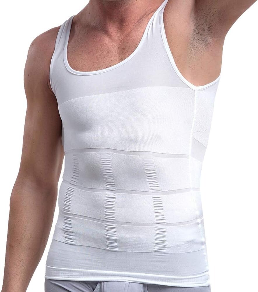 4 Pack Men Slim Body Shaper Vest Gynecomastia Compression Tummy Control Shirts