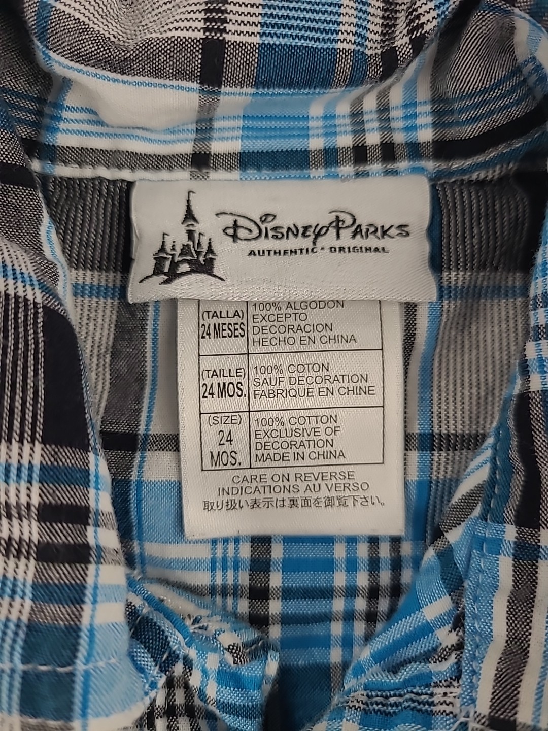 Disney Parks Mickey Mouse Button Up Snap Shirt 24 Months Double Sided Graphics