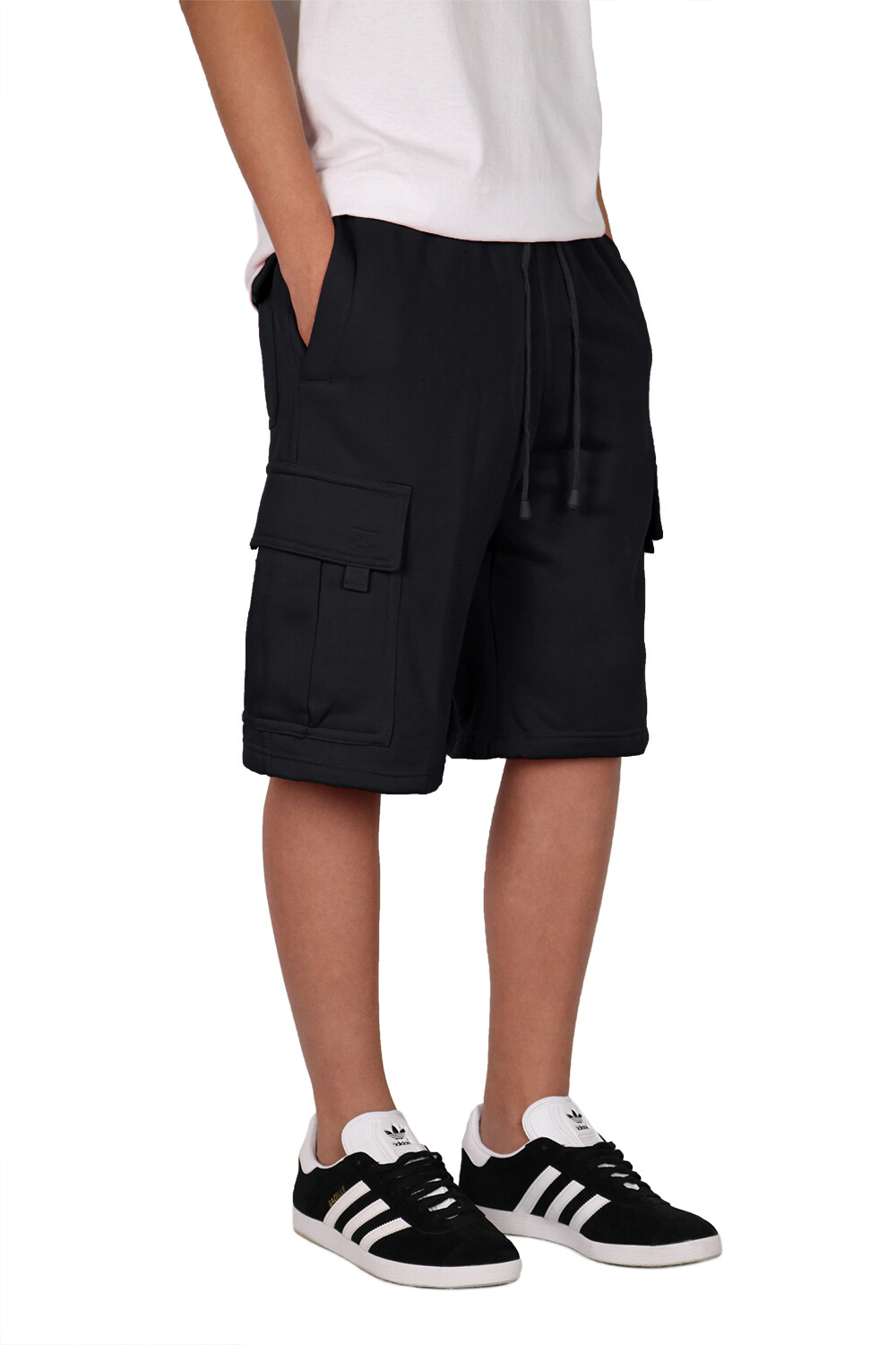 Men’s Heavyweight Fleece Cargo Sweat Short with Drawstring S-6XL