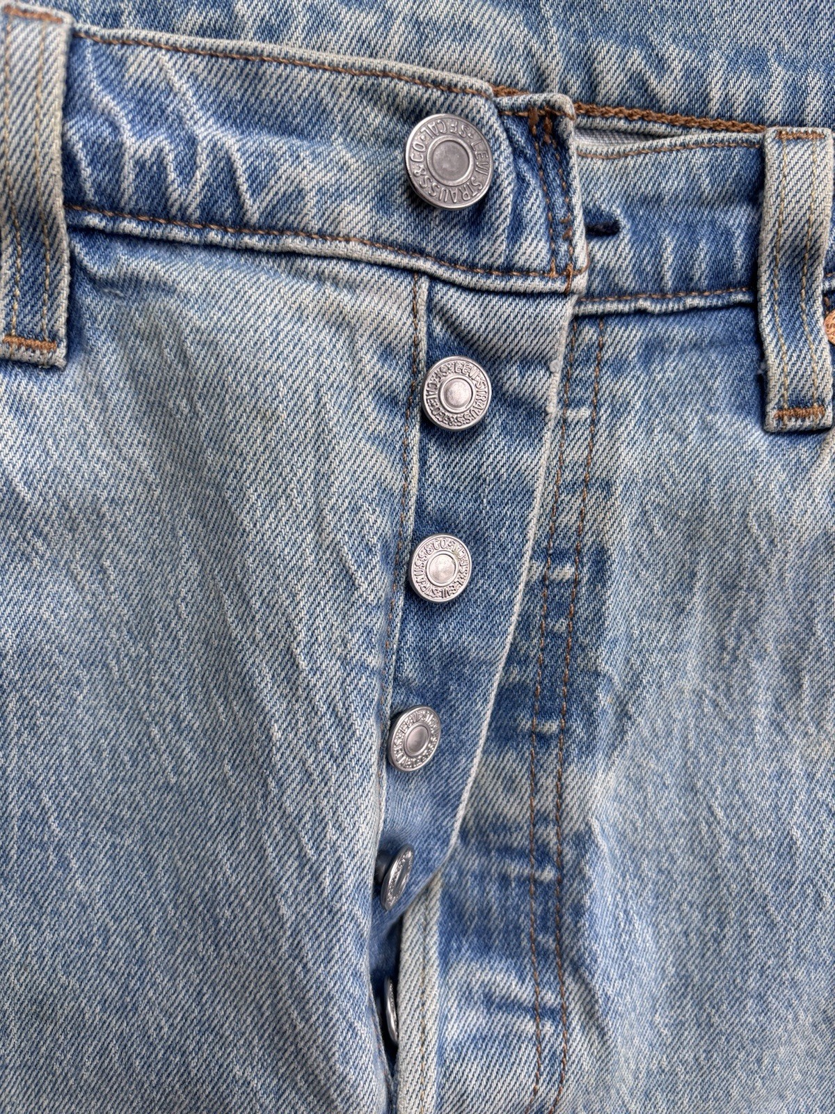 Levi’s Jeans 501 Men’s Blue Straight Regular Fit Leather Patch 32 x 30