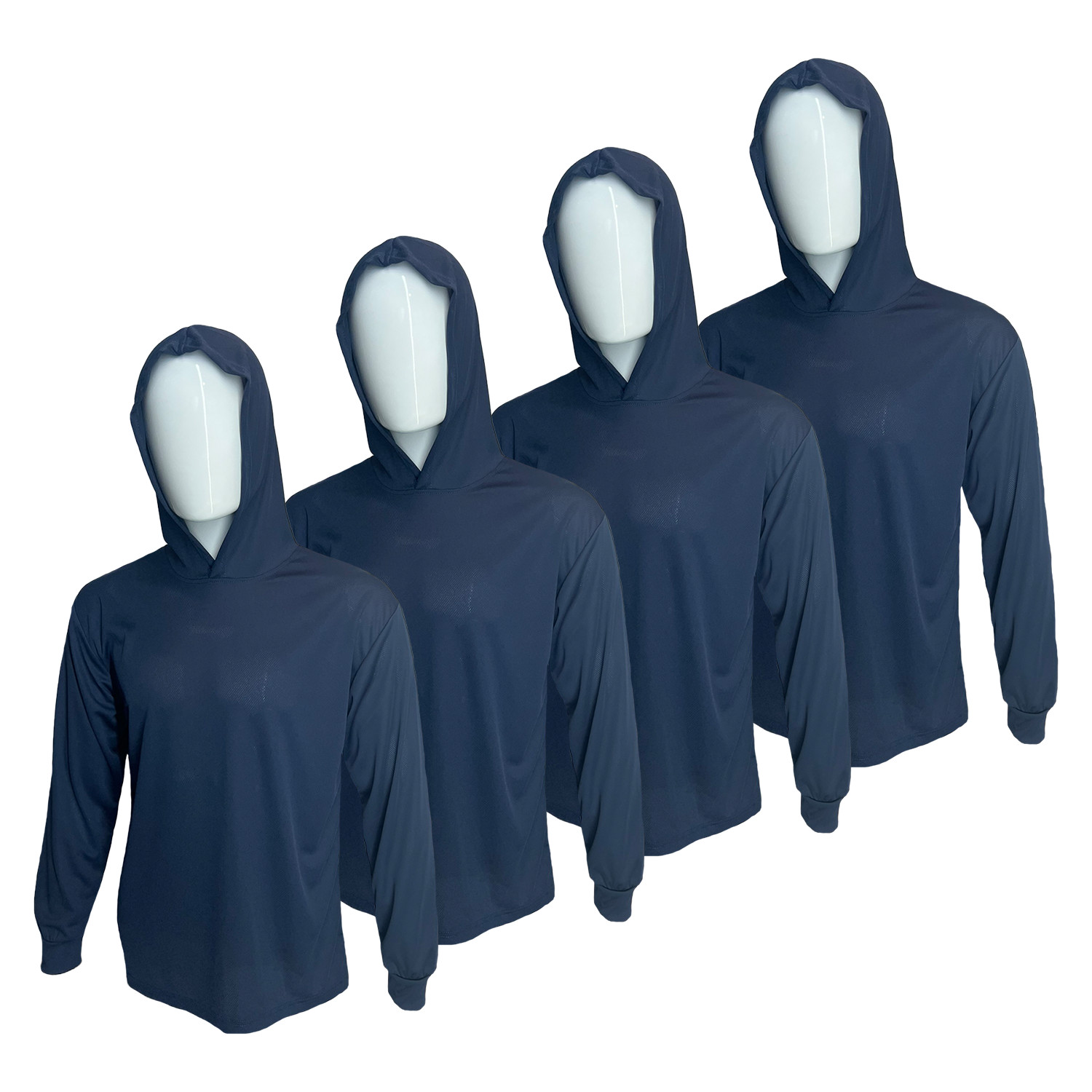 4 PACK – Hi Visibility ultra light weight Long sleeve hoodie / polyester birdeye