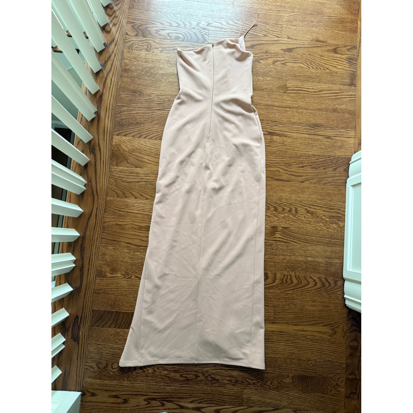 NOOKIE Lust One Shoulder Gown Blush Formal Slit Prom Maxi Dress Form Fitting S
