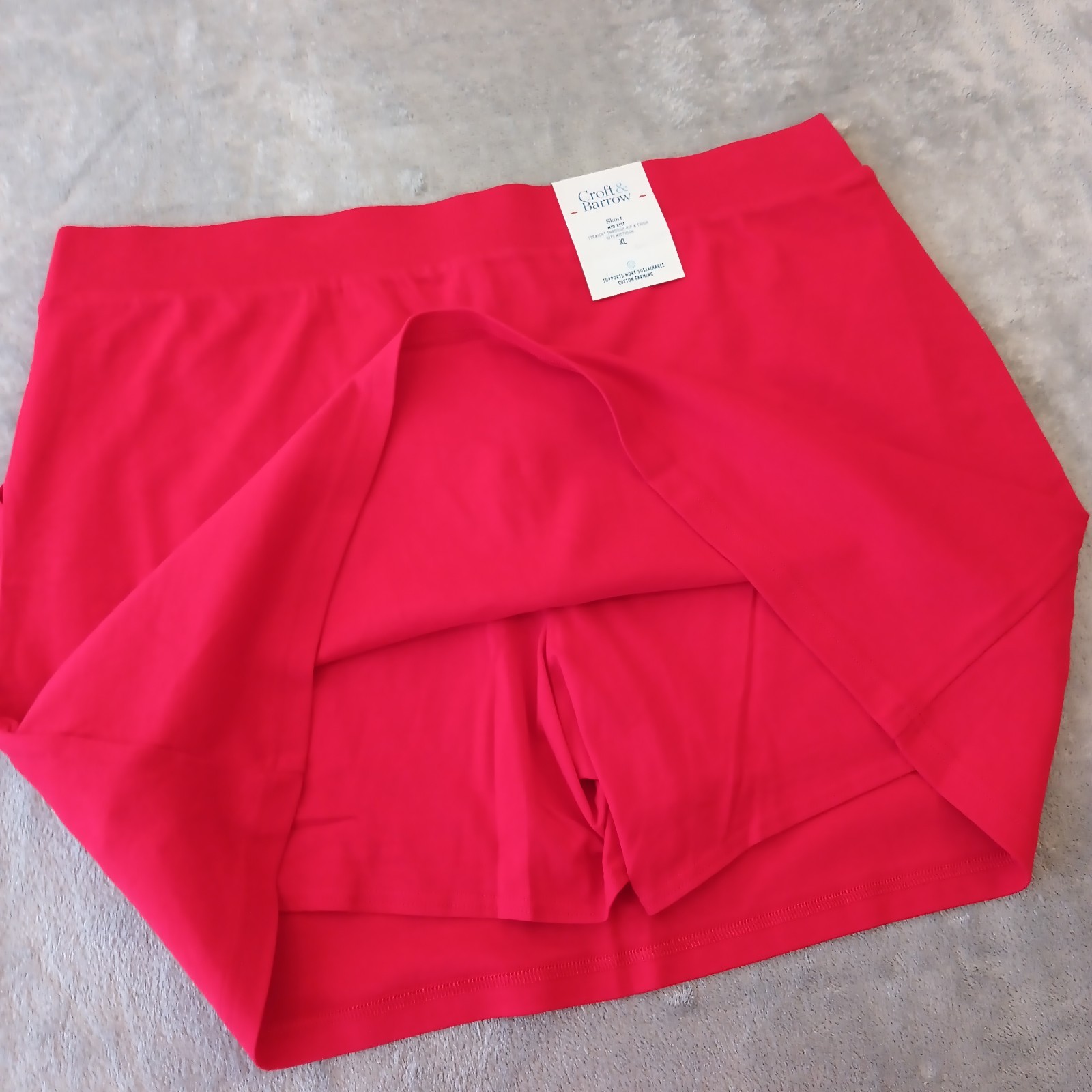 Croft & Barrow Skort XL Short Red Pull On Pockets Stretch Cotton New