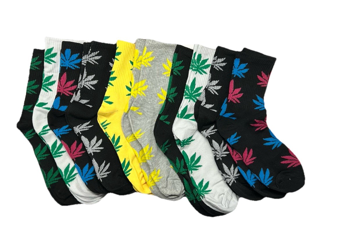 10 Pairs of Random Color Maple Leaf Style Fashion Simple Sports Casual Tube Sock