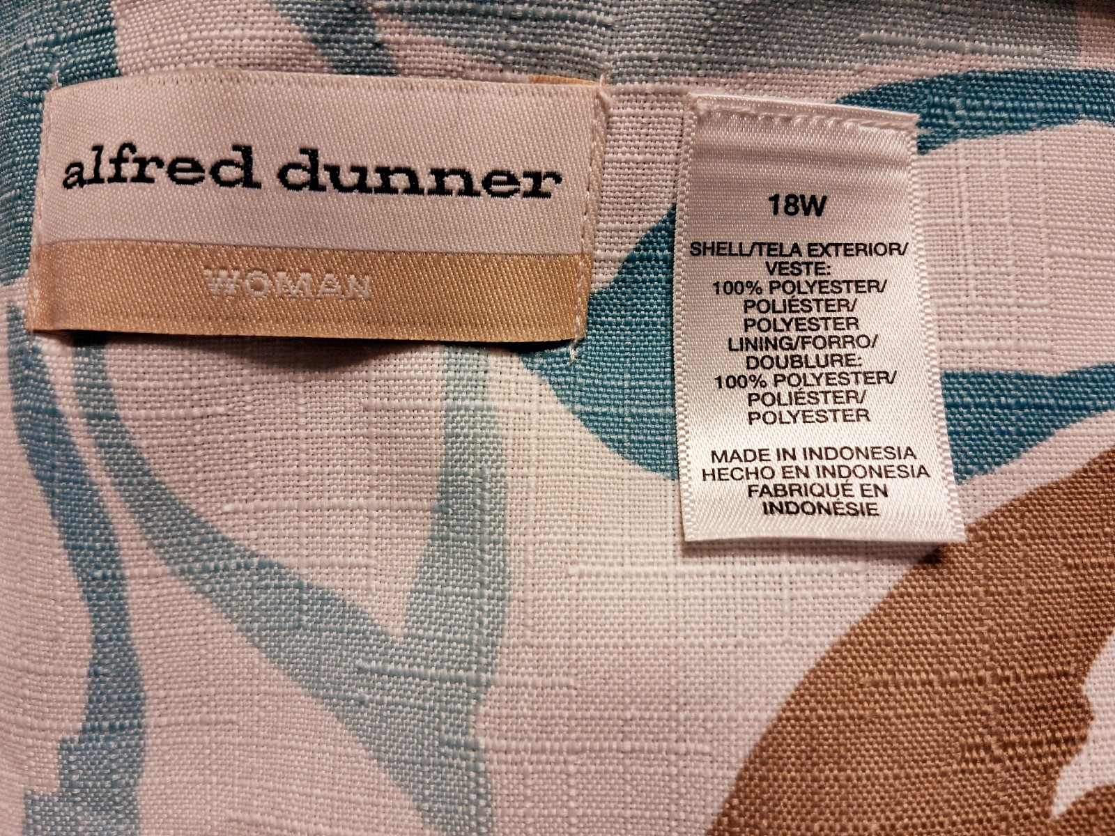Alfred Dunner Woman Jacket Bracelet Sleeves Open Front Floral Plus 18W