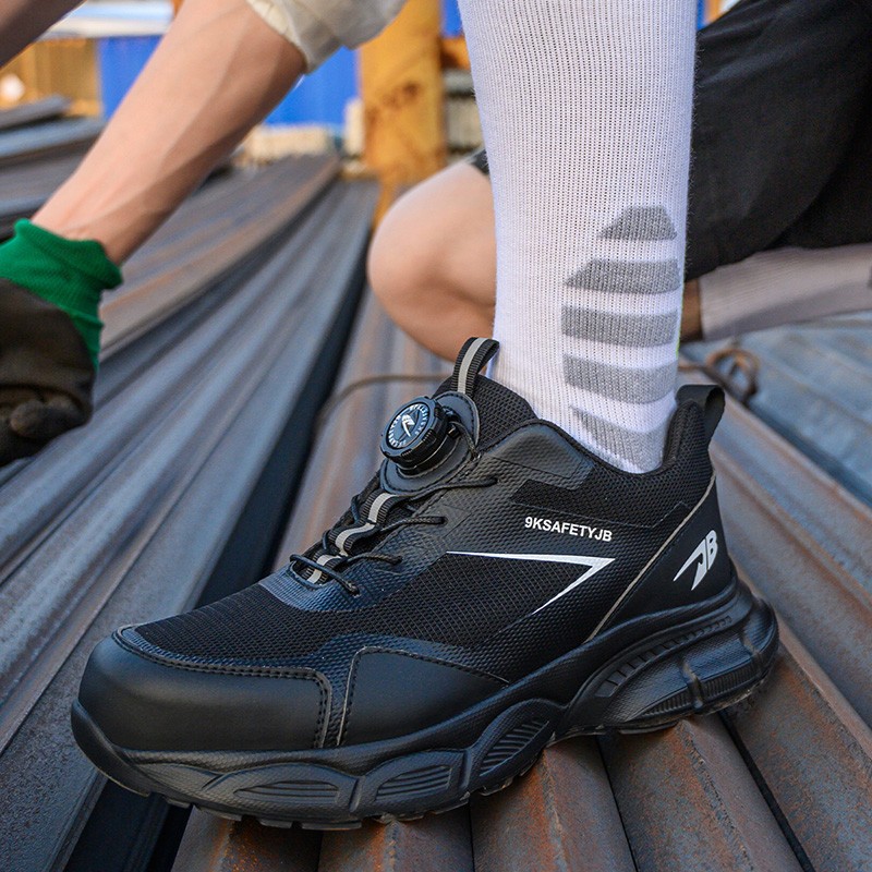 Men Work Safety Shoes Steel Toe Rotating Buckle Indestructible Non-slip Sneakers