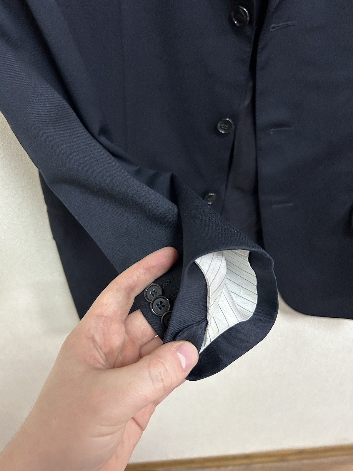 Ermenegildo Zegna Premium Wool Blazer Navy Blue Drop 7 Slim Fit Bemberg EU48 IT7