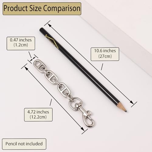 Purse Strap Extender 2Pcs 4.7 Inch Bag Extender Chain for 2 Pieces Silver