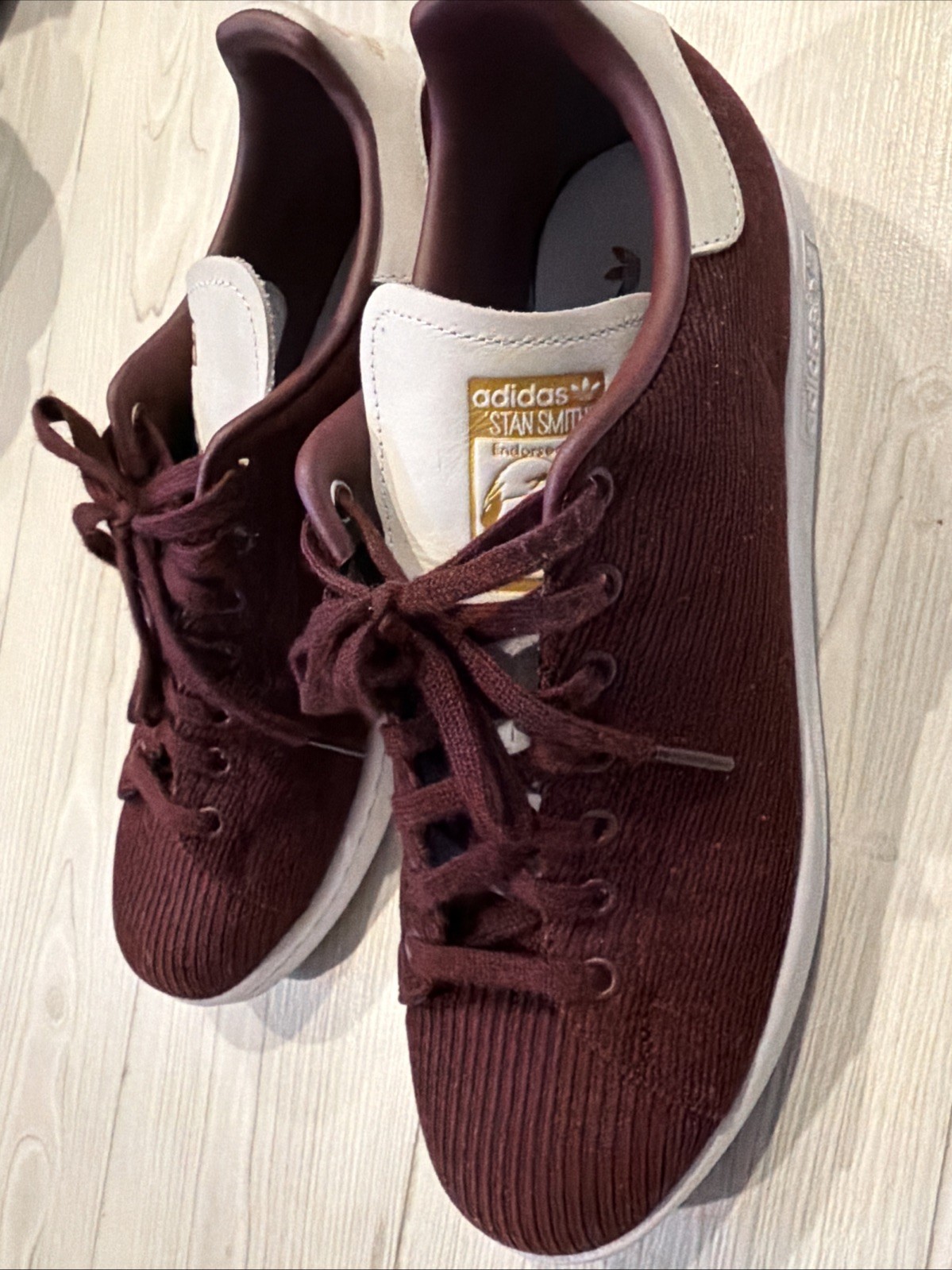 Adidas Originals Stan Smith Maroon Suede 3M Reflective Sneakers Size 12