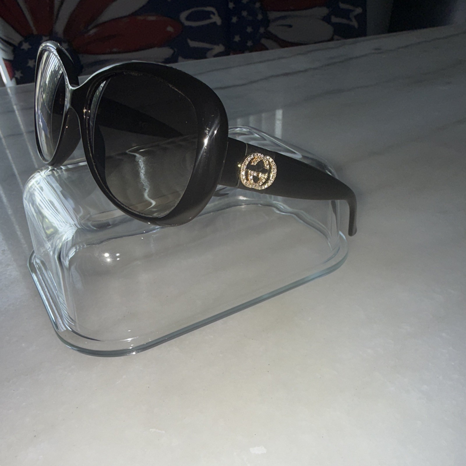 Gucci GG 3490/S Women’s Oversized Cat Eye Sunglasses Black Gray Gradient UV400