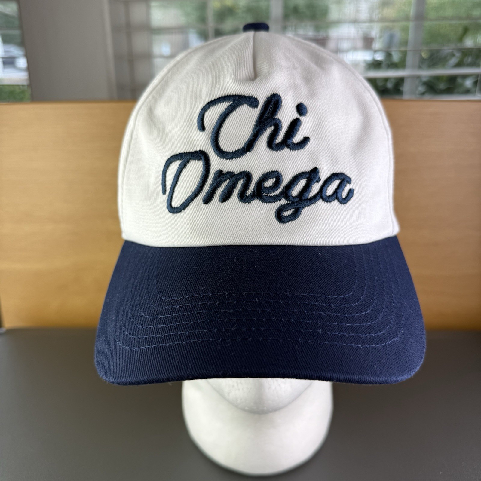 Chi Omega Sorority Script Spell Out Two Tone Excellent Condition Snapback Hat
