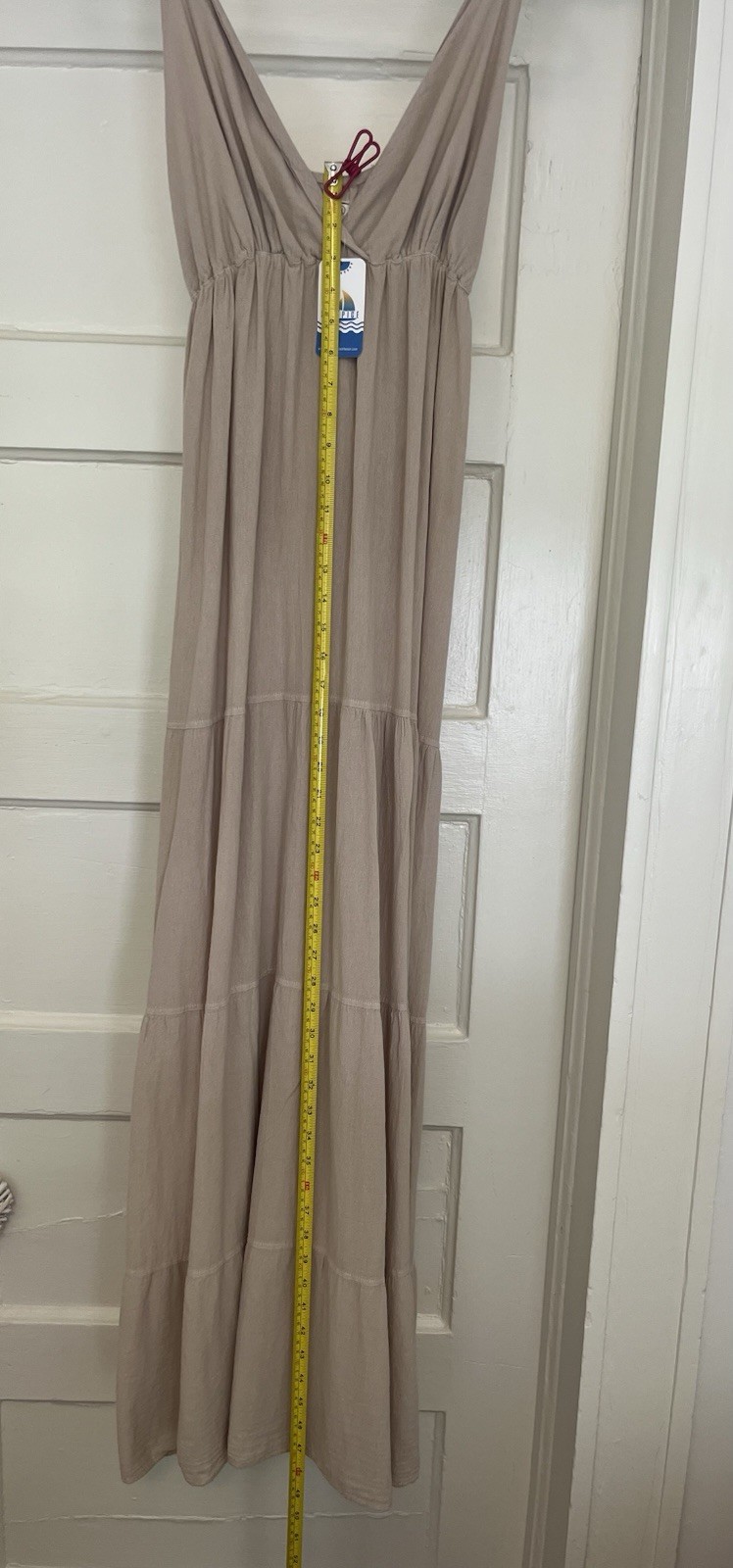 SEASPICE Resortwear Samantha Maxi Dress Baby Beige 100% Peruvian Cotton XL Boho
